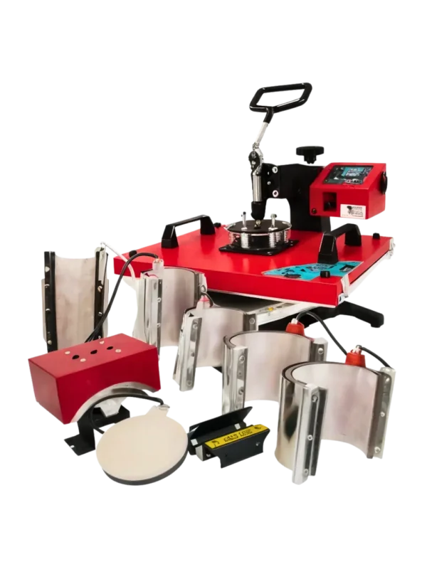 Máquina plancha térmica multifuncional 8 en 1 para sublimar playeras, tazas, gorras y platos | Tienda Revenato