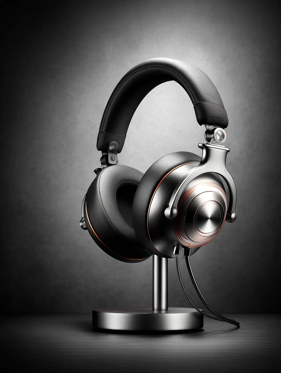 Auriculares de alta fidelidad premium sobre soporte – compra audio profesional en venta de garage Revenato