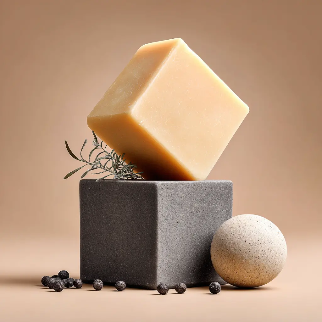 Jabón artesanal en forma de cubo estilo minimalista – venta de garage online Revenato