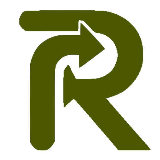 Icono favicon con “R” verde en forma de flecha, símbolo de Revenato, plataforma de venta de garage online para descubrir y revender objetos únicos.