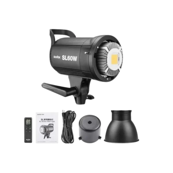 Luz de video Godox SL60W 5600 K COB con reflector Bowens y control remoto | Tienda Revenato