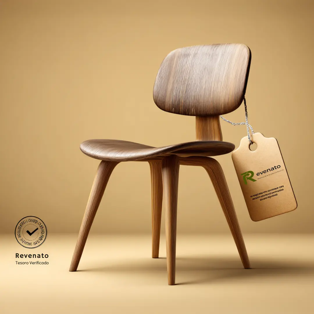 Silla de madera verificada con el sello de Tesoro Verificado de Revenato