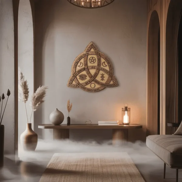 Mandala Triskel “Blessed & Balanced” en Madera