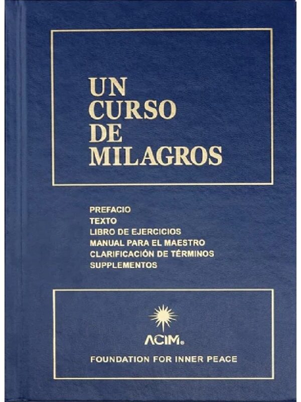 ortada azul de Un Curso de Milagros edición tapa dura | compra solidaria en Tesoros con Causa Revenato